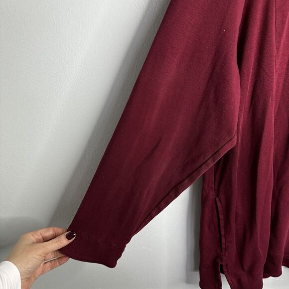 Chico's Women's The Ultimate Tee Size 4 XXL LONG Sleeve QUALITY Tee Red Pockets - Picture 3 of 9